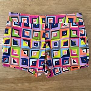 Colorful Geometric Print Women's Shorts Trina tie size 4